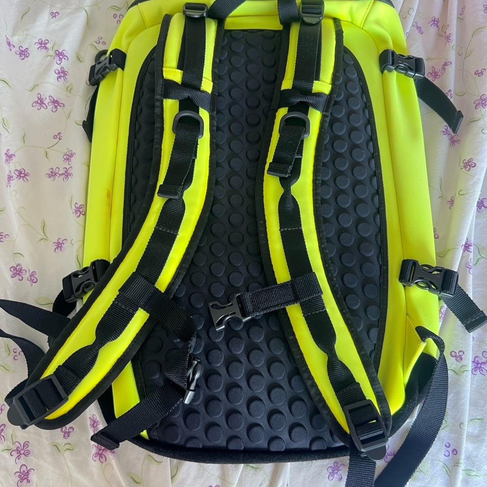 Moncler Fragment Neon Yellow and Black Backpack - Picture 3 of 6